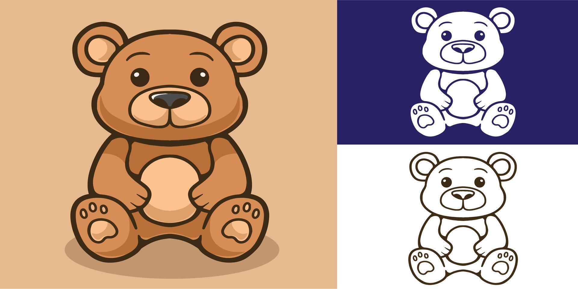 mascot bear doll good for brand, branding, mascot design, sticker, t shirt design, etc vector