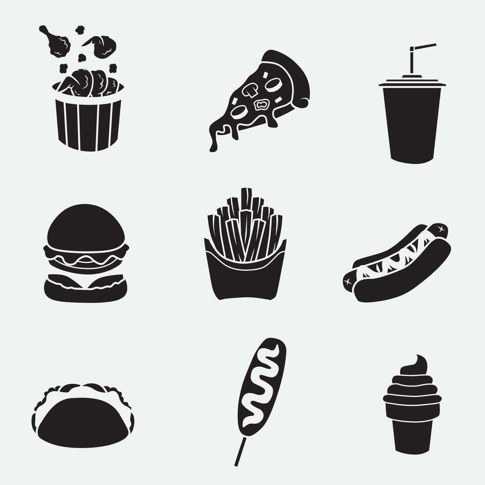 set of food icons good for graphic design, silhouette design, symbol vector