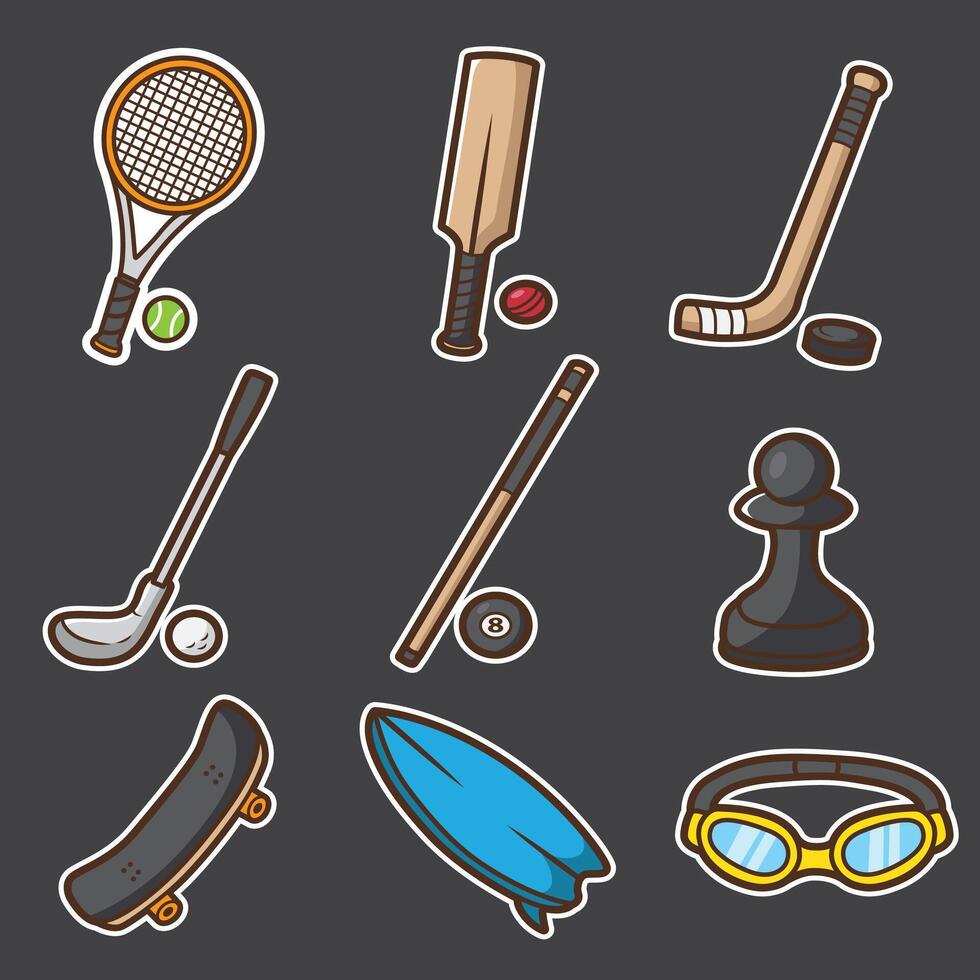sets of element sport good for sticker design, pattern, t shirt, pin design and graphic design vector