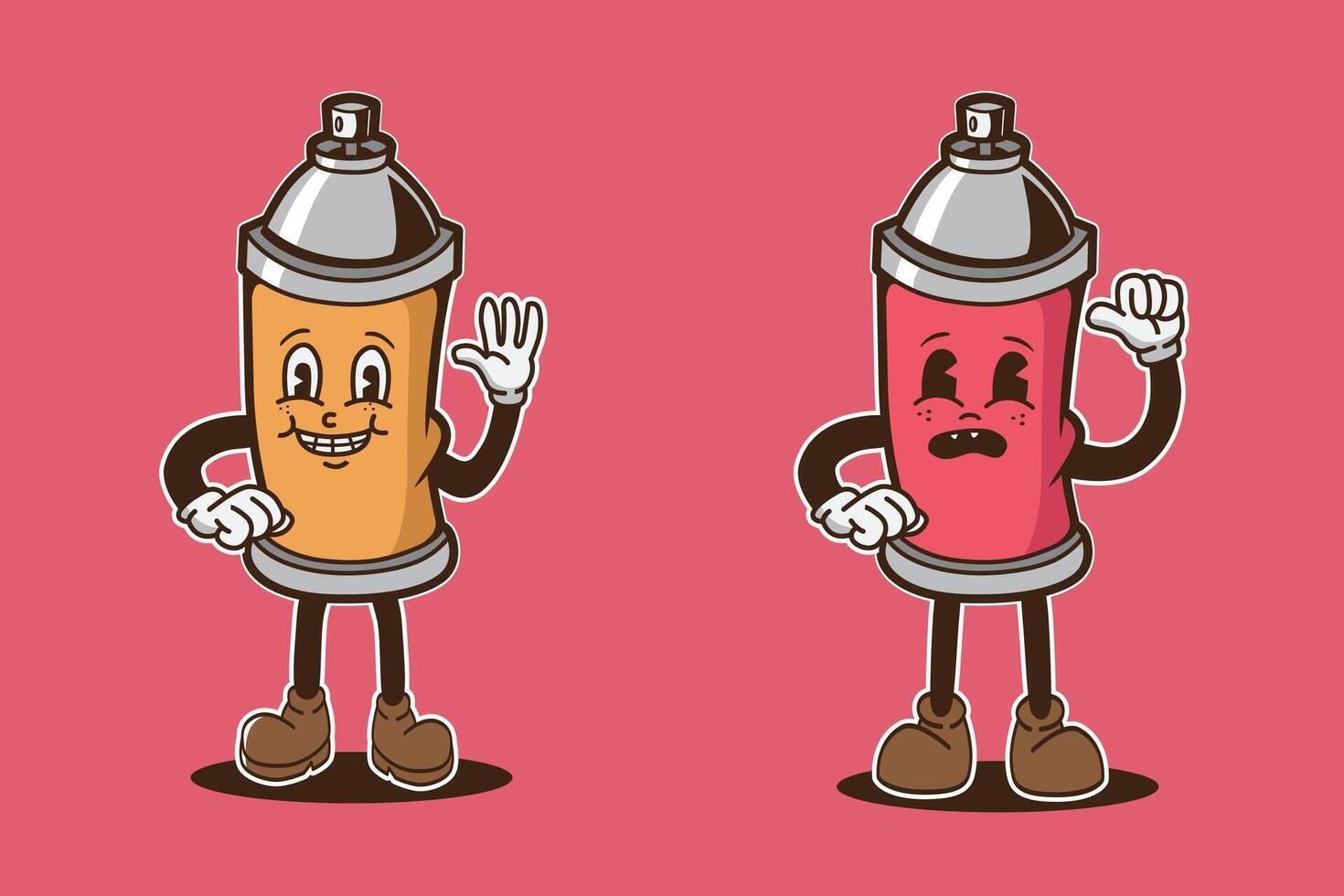 mascot character spray paint with vintage style, groovy character spray paint, vintage graffiti vector