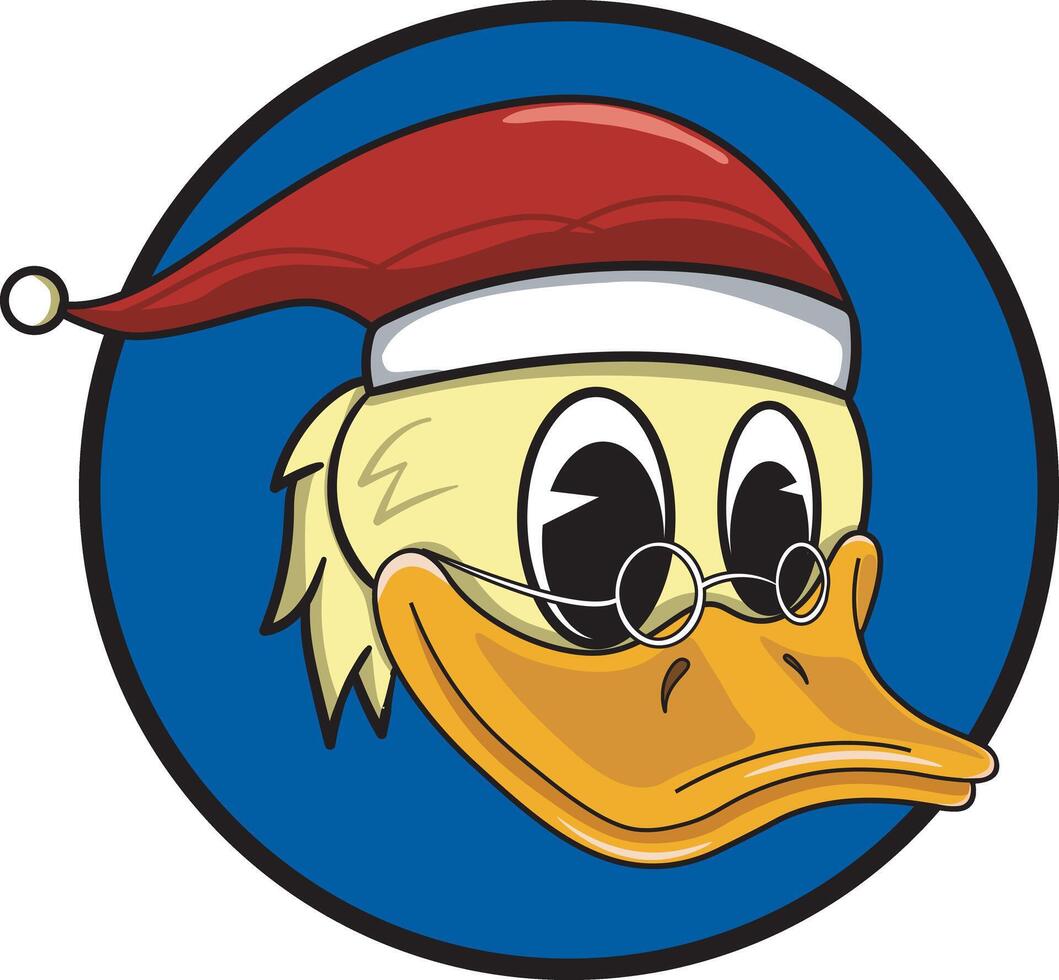 Santa Duck logo illustration vector