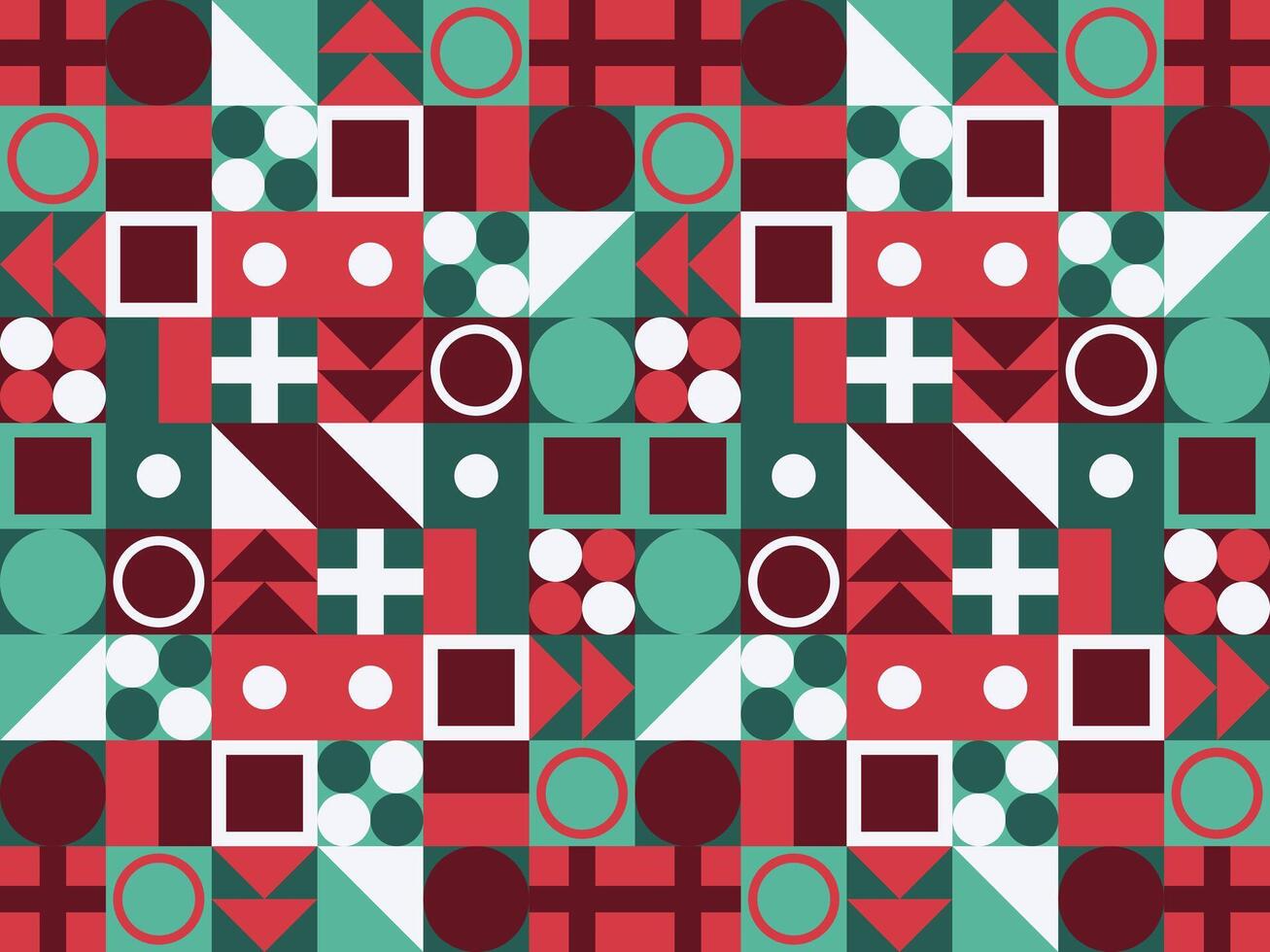 geometric merry christmas ornament abstract tree star snowflake winter santa icon pattern seamless vector