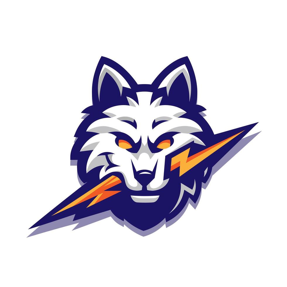 Wolf with Lightning in Mouth vector