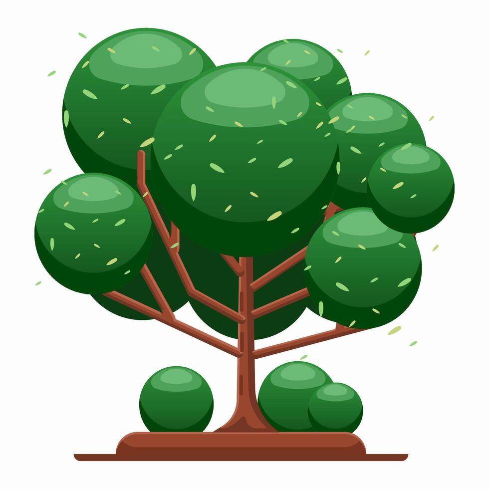 Flat illustration tree and leaf with modern flat style vector