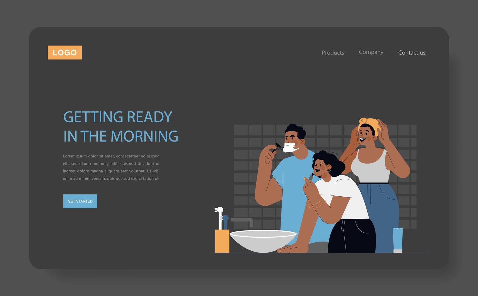 One Day Of Delivery Person. Flat Illustration vector
