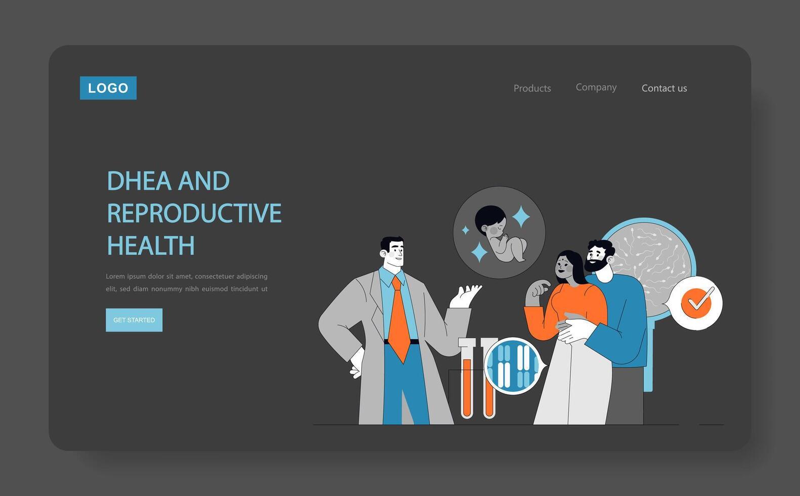 DHEA Supplement. Flat Illustration vector