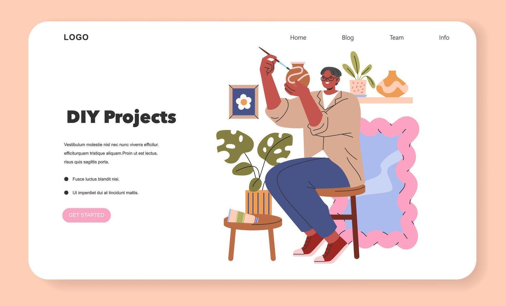 Hobbies at Home. Flat Illustration vector