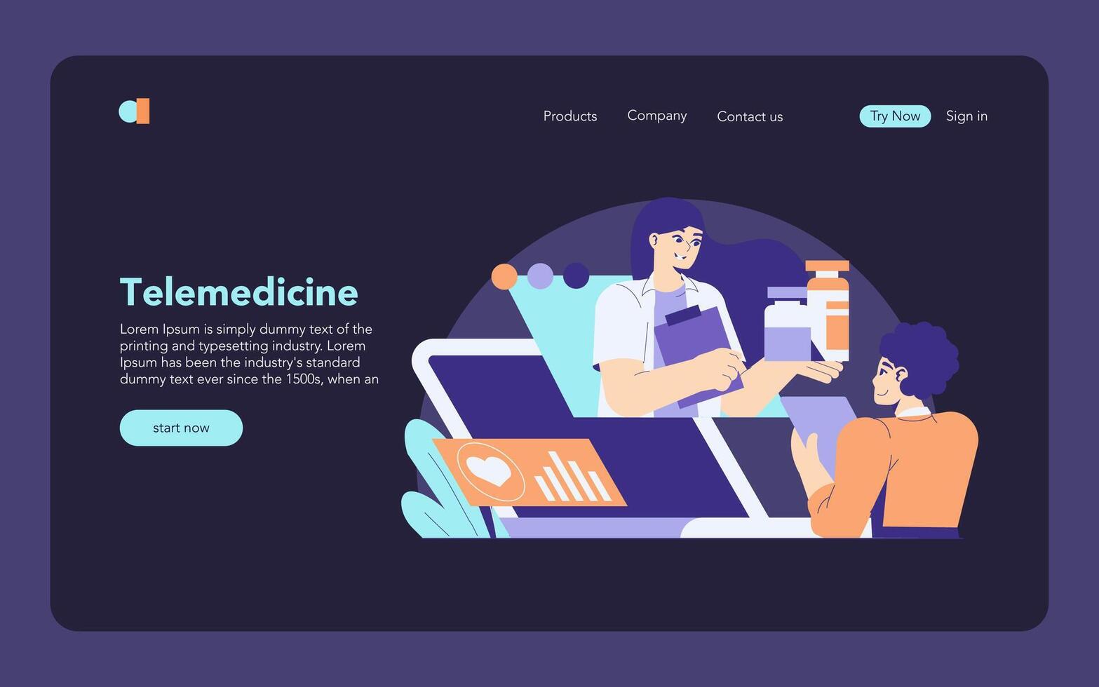 Healthtech. Flat Illustration vector