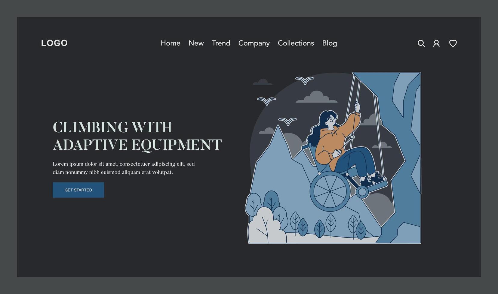 Sports For Disabled People. Flat Illustration vector