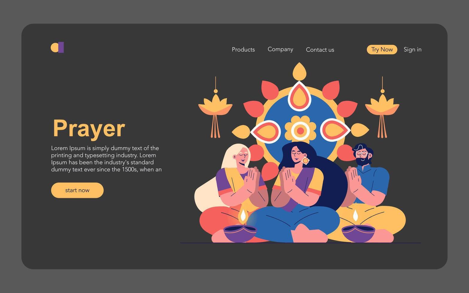 Divali. Flat Illustration vector