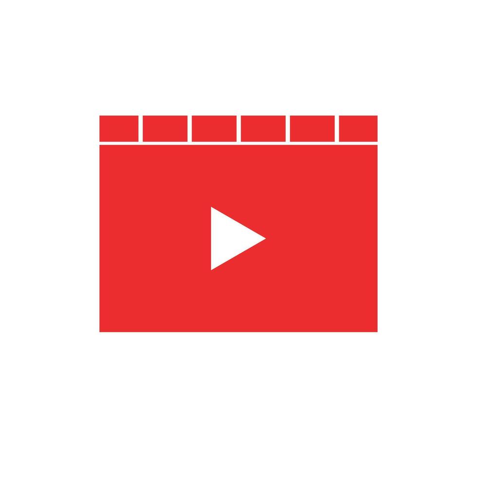 red play icon on white background vector