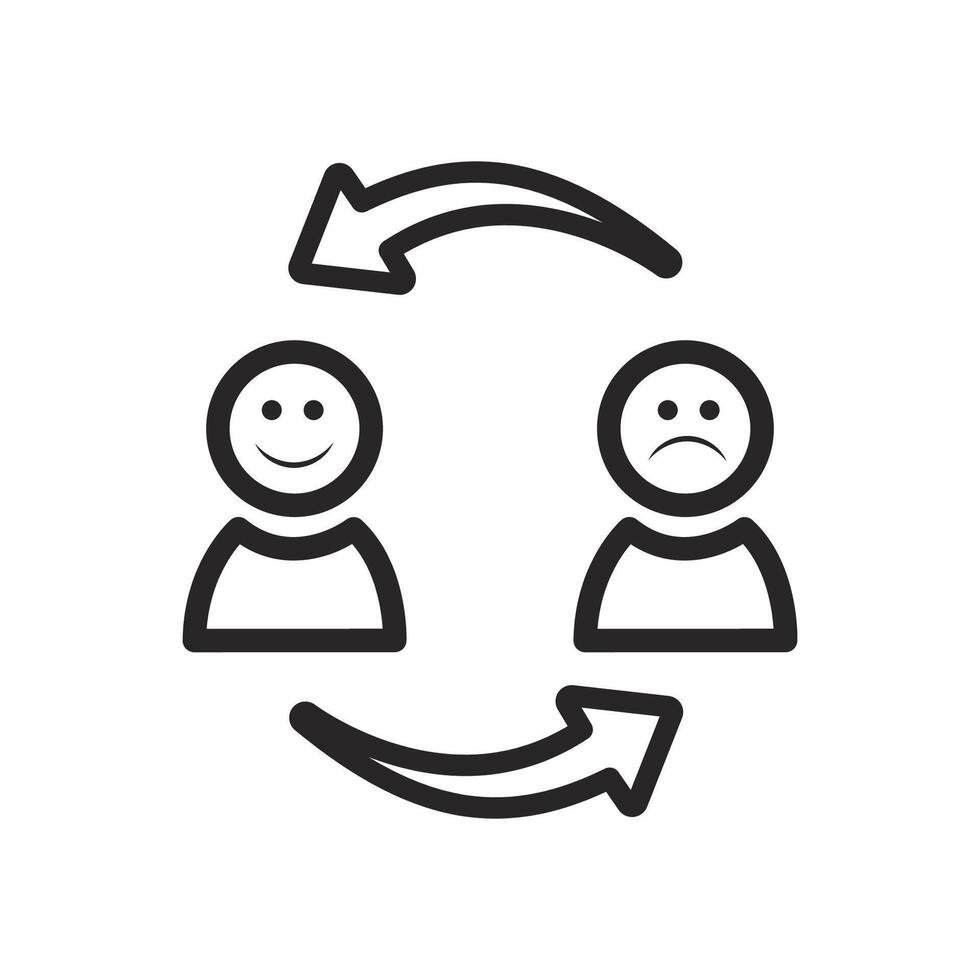 a black and white illustration of two people in a circle vector
