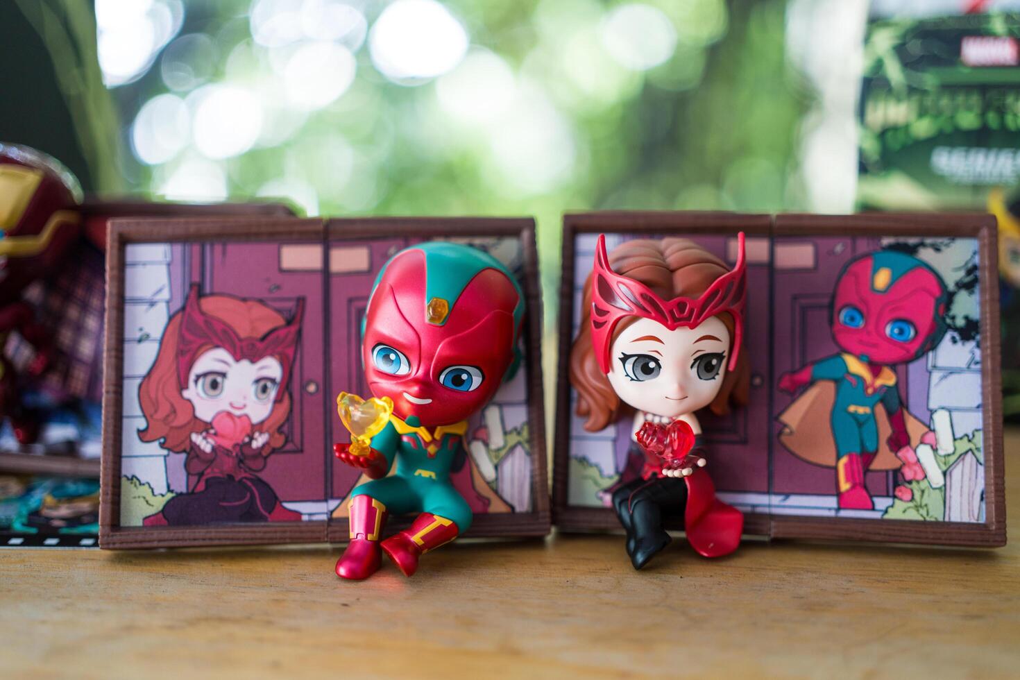 Bangkok, Thailand - November 11, 2024 Vision and Wanda, Frame Series Figures from Pop Mart shop. photo