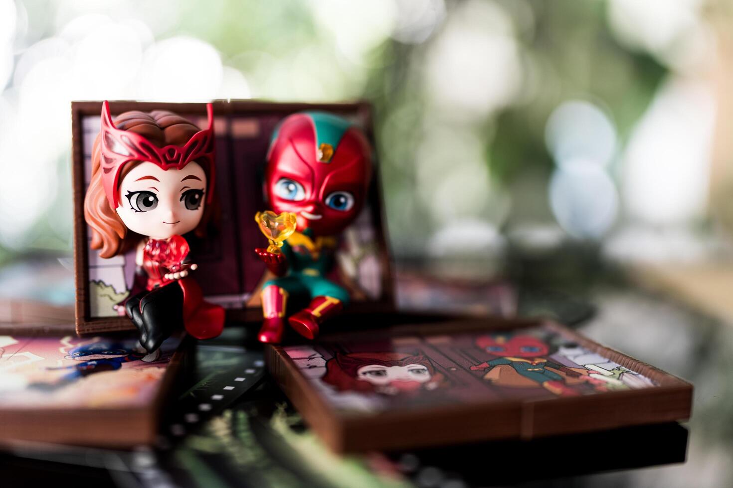 Bangkok, Thailand - December 1, 2024 Vision and Wanda, Frame Series Figures from Pop Mart shop. photo