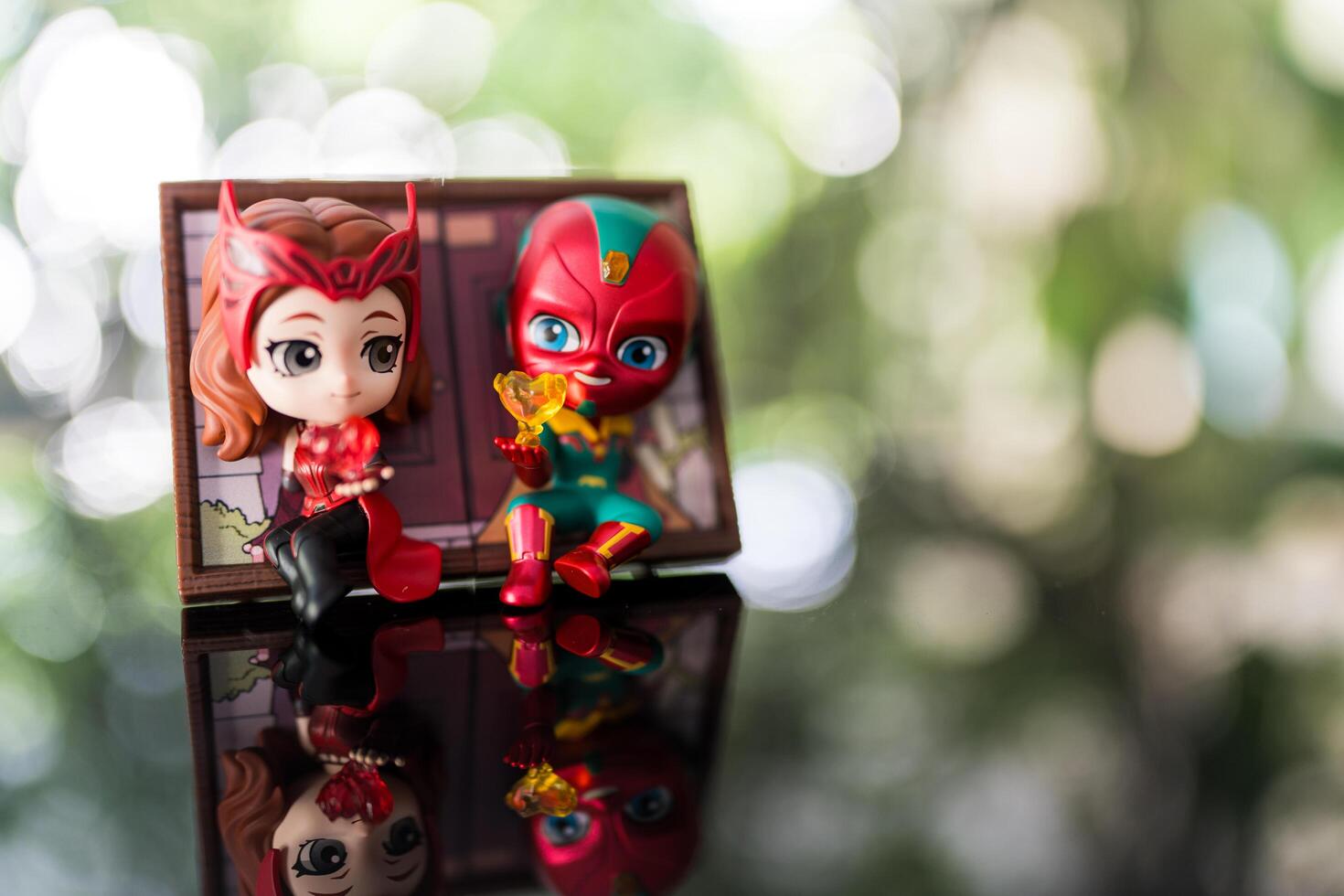 Bangkok, Thailand - November 26, 2024 Vision and Wanda, Frame Series Figures from Pop Mart shop. photo