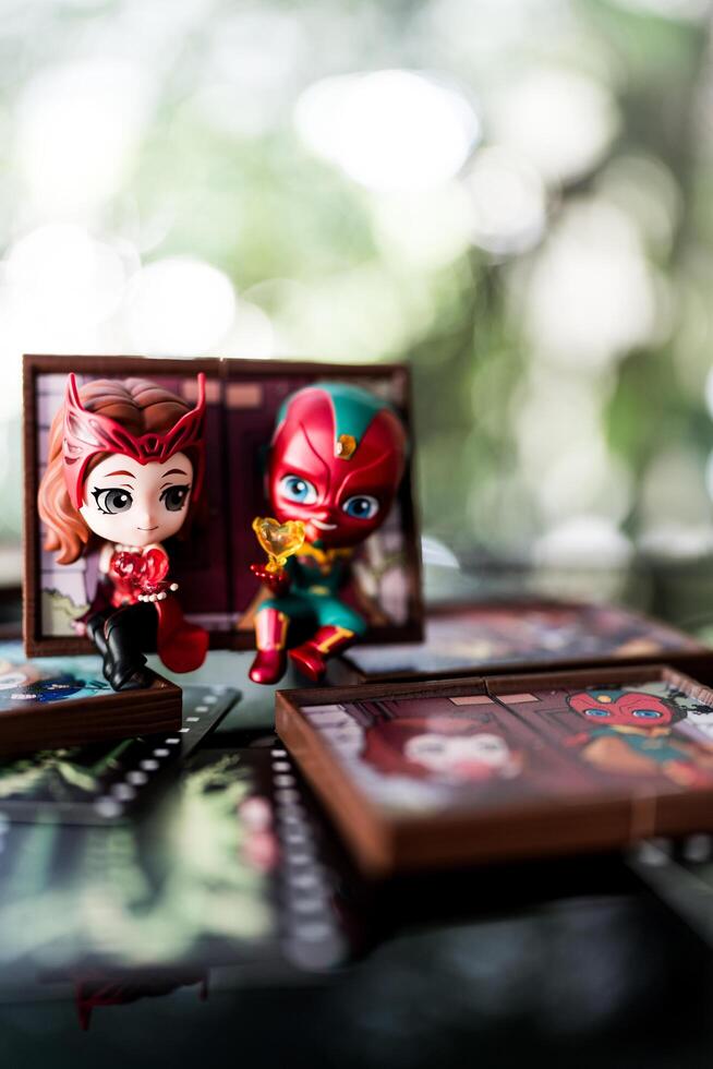 Bangkok, Thailand - November 23, 2024 Vision and Wanda, Frame Series Figures from Pop Mart shop. photo