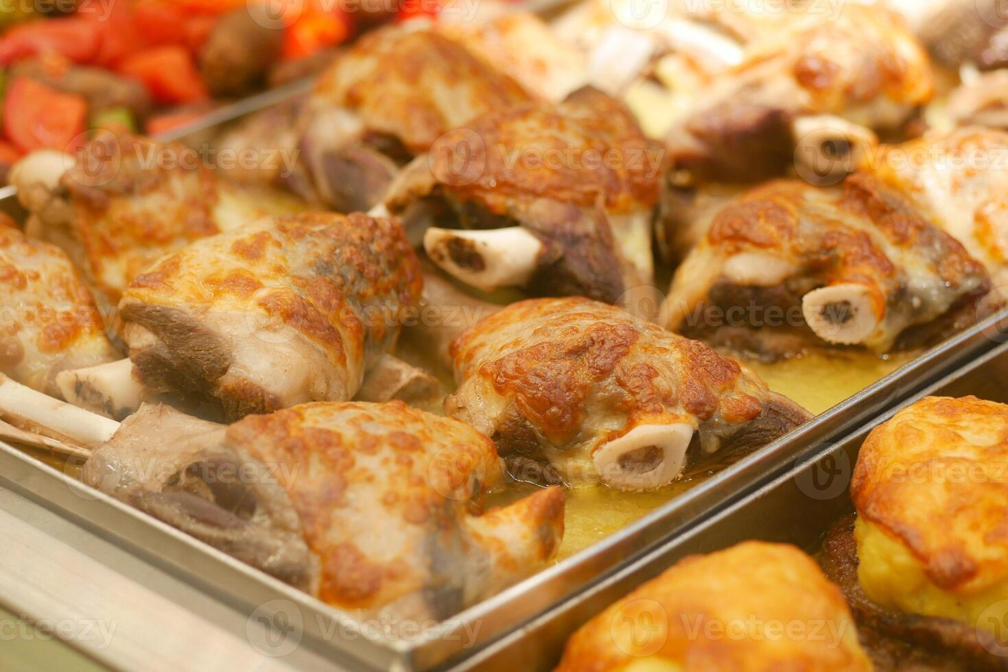 Delectably Roasted Meat accompanied by a Unique and Stunning Presentation for Your Enjoyment photo