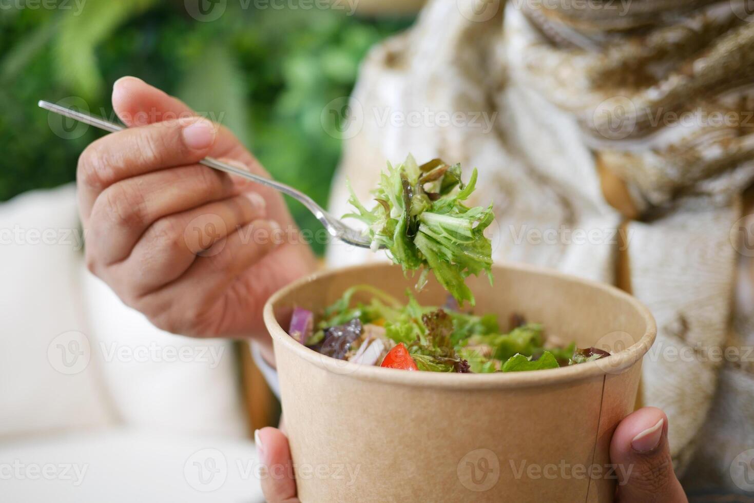 Enjoy a Healthy Salad Bowl made with Fresh Ingredients and bursting with Delicious Flavor photo