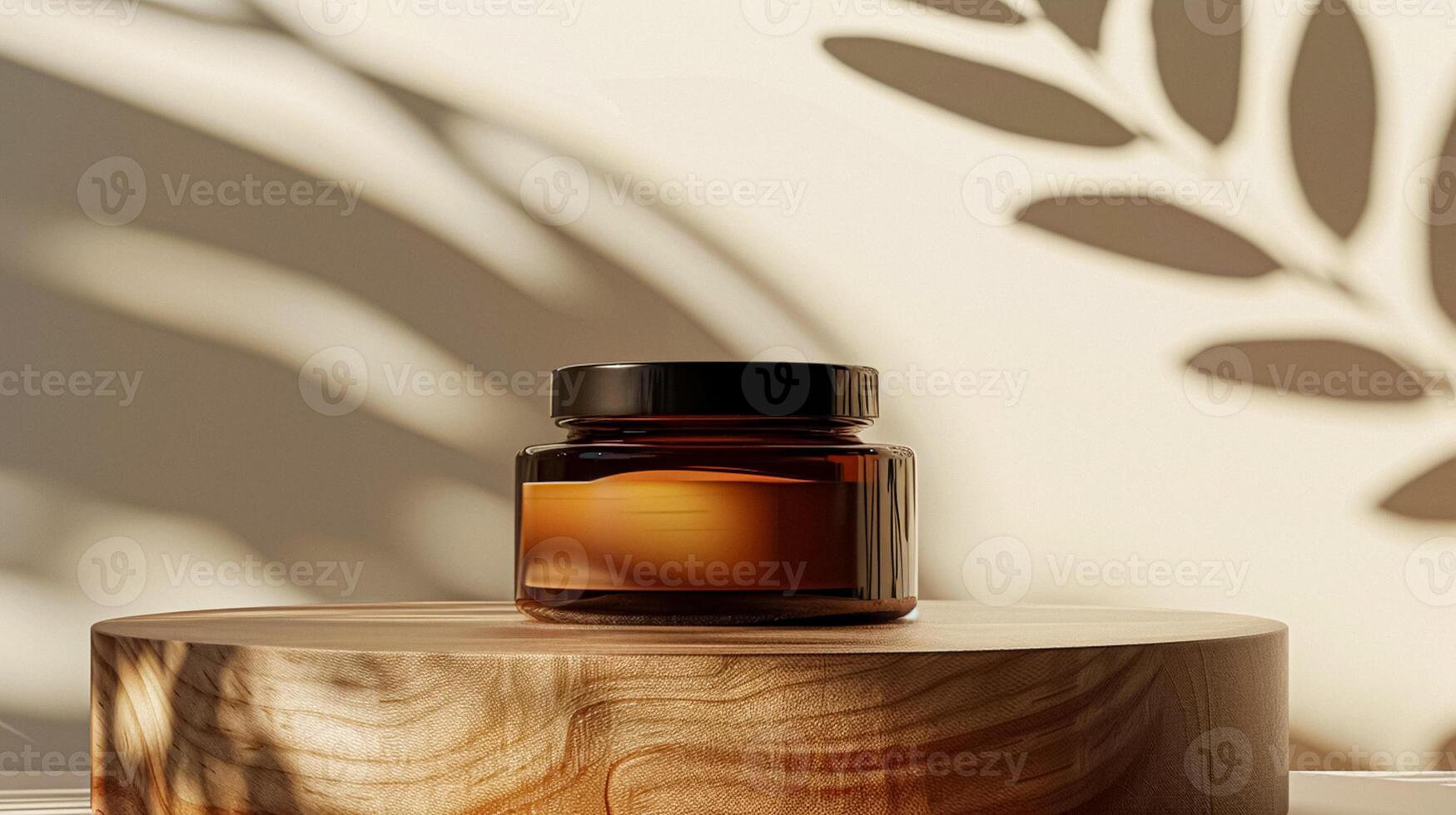 Cosmetic cream in a glass jar. Skin care concept. Cosmetic products background photo