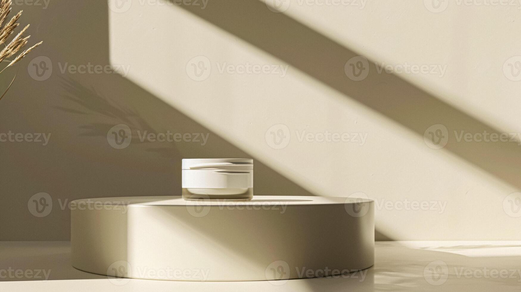 Cosmetic cream in a glass jar. Skin care concept. Cosmetic products background photo
