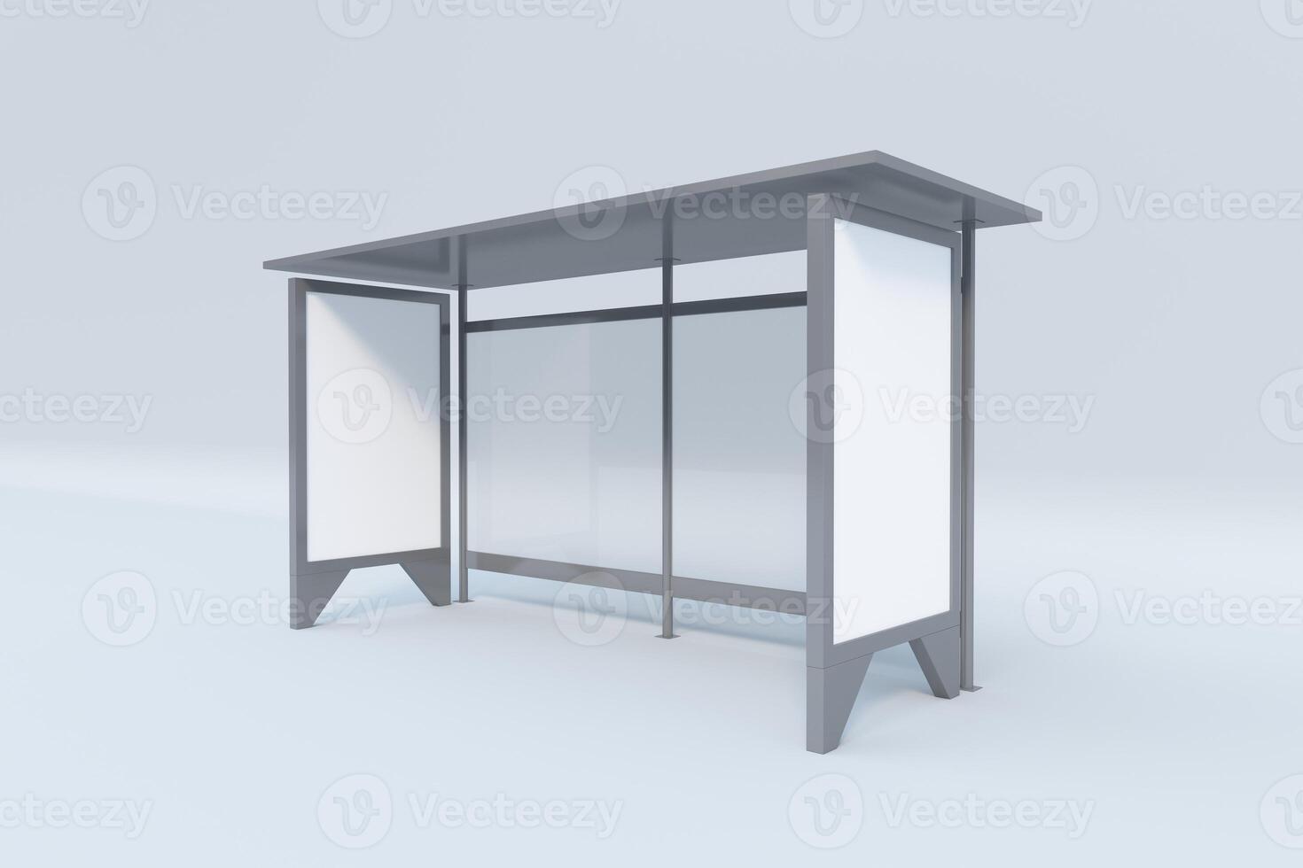 Modern Bus stop Mockup isolated on white background 09 photo