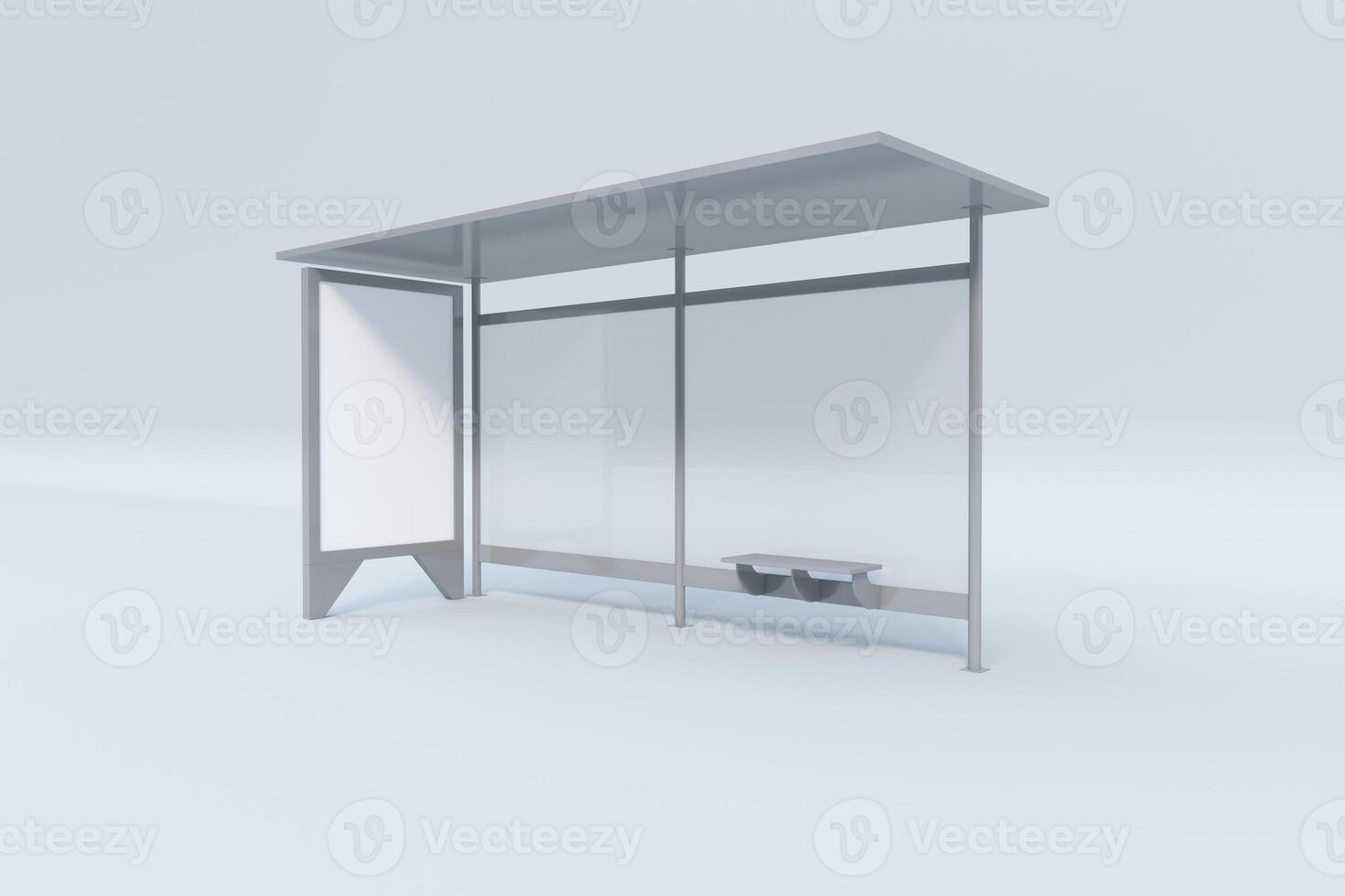Modern Bus stop Mockup isolated on white background 12 photo