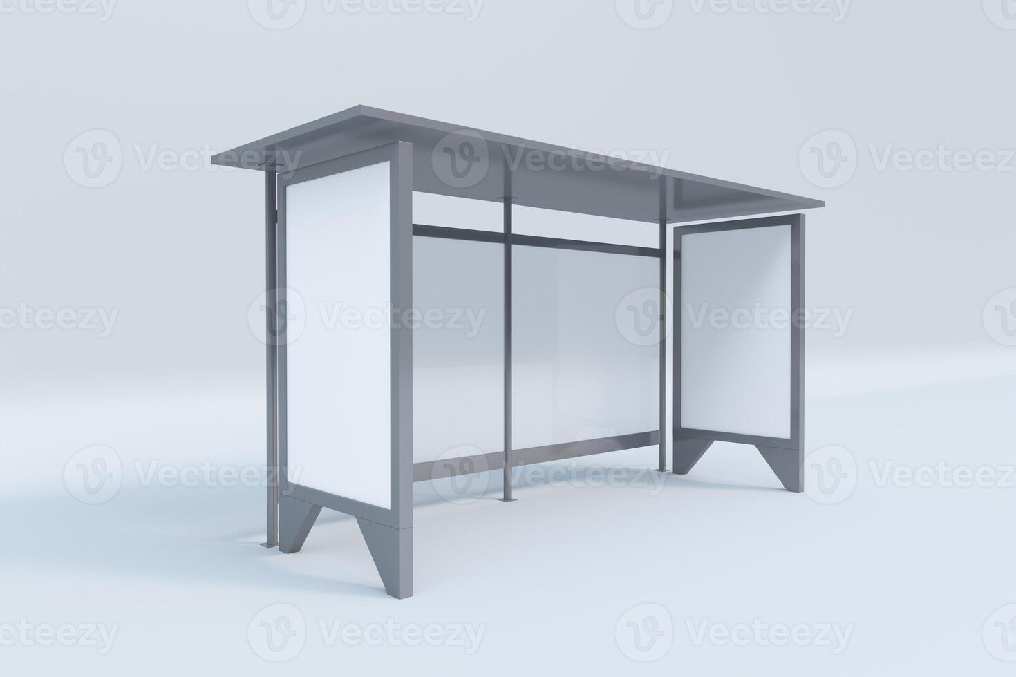Modern Bus stop Mockup isolated on white background 14 photo