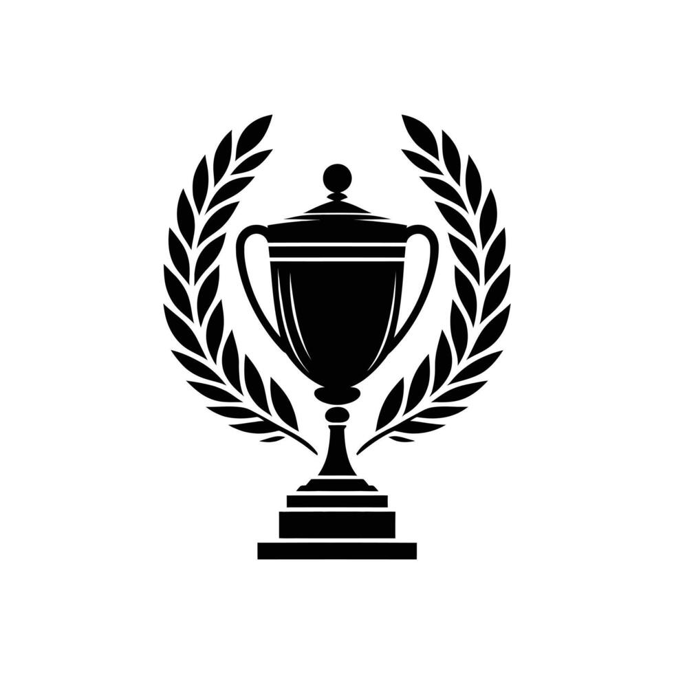 Minimalist Black Trophy for Competitions and Events vector