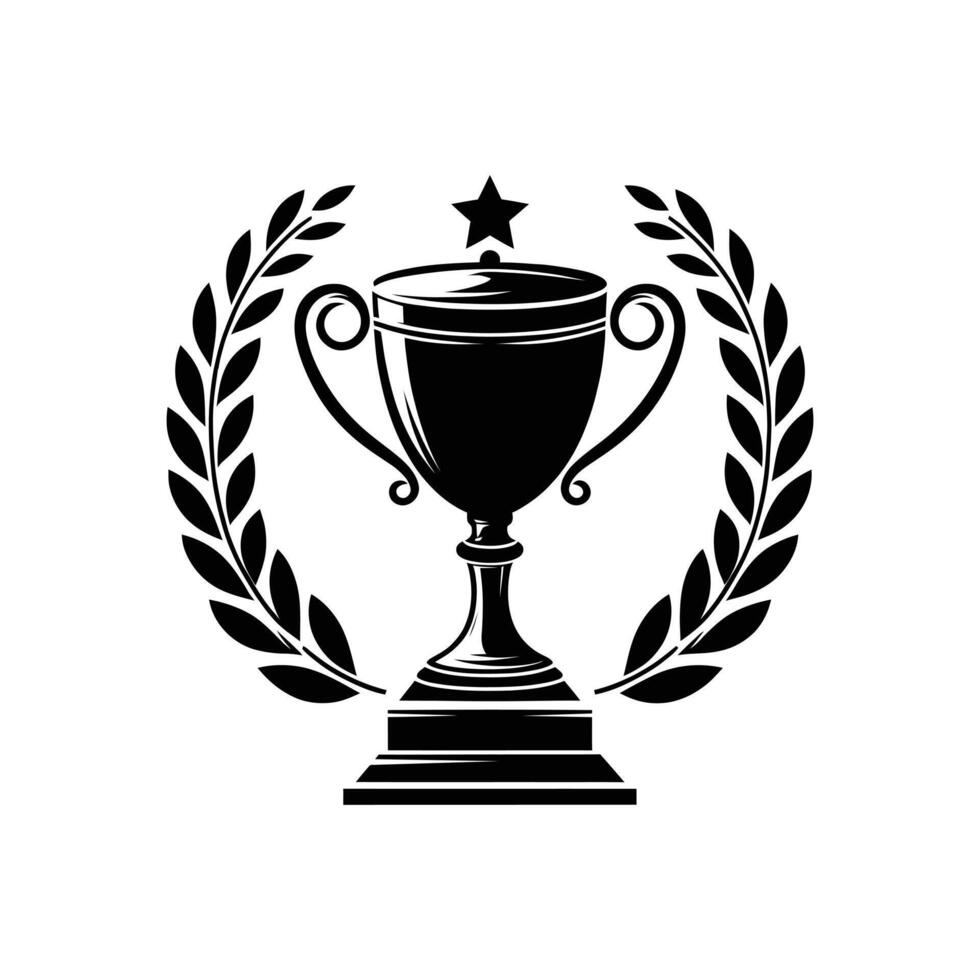 Elegant Winner Trophy Cup Silhouette in Format vector