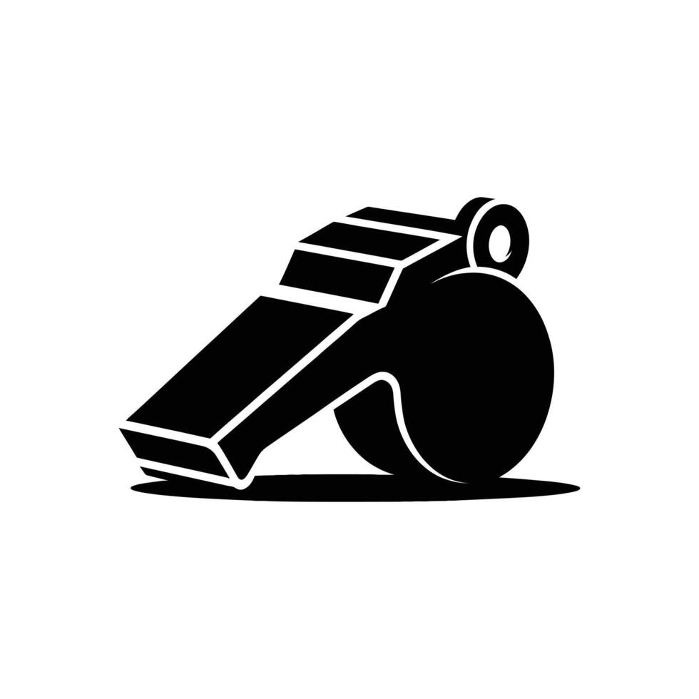 High-Quality Whistle Silhouette for School, Sports, and Fitness Projects vector