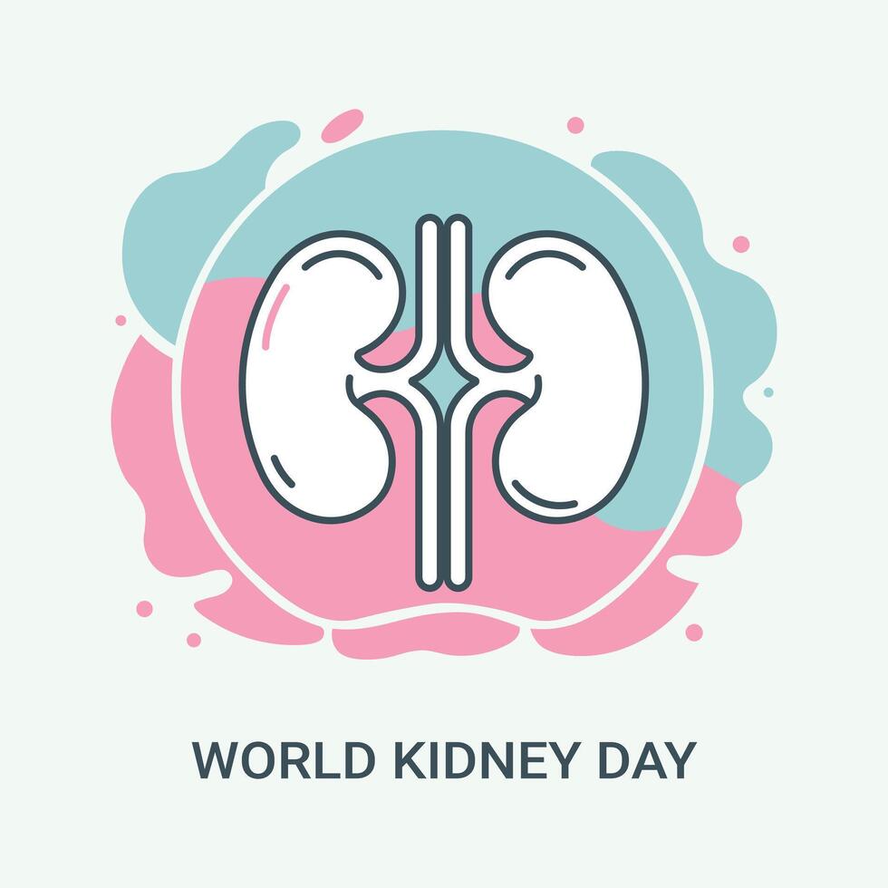 Abstract Kidney Illustration for World Kidney Day Health Campaigns vector