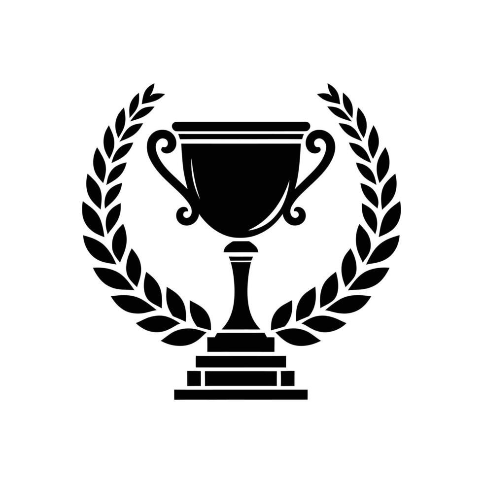 Black Trophy Silhouette for Achievement and Award Designs vector