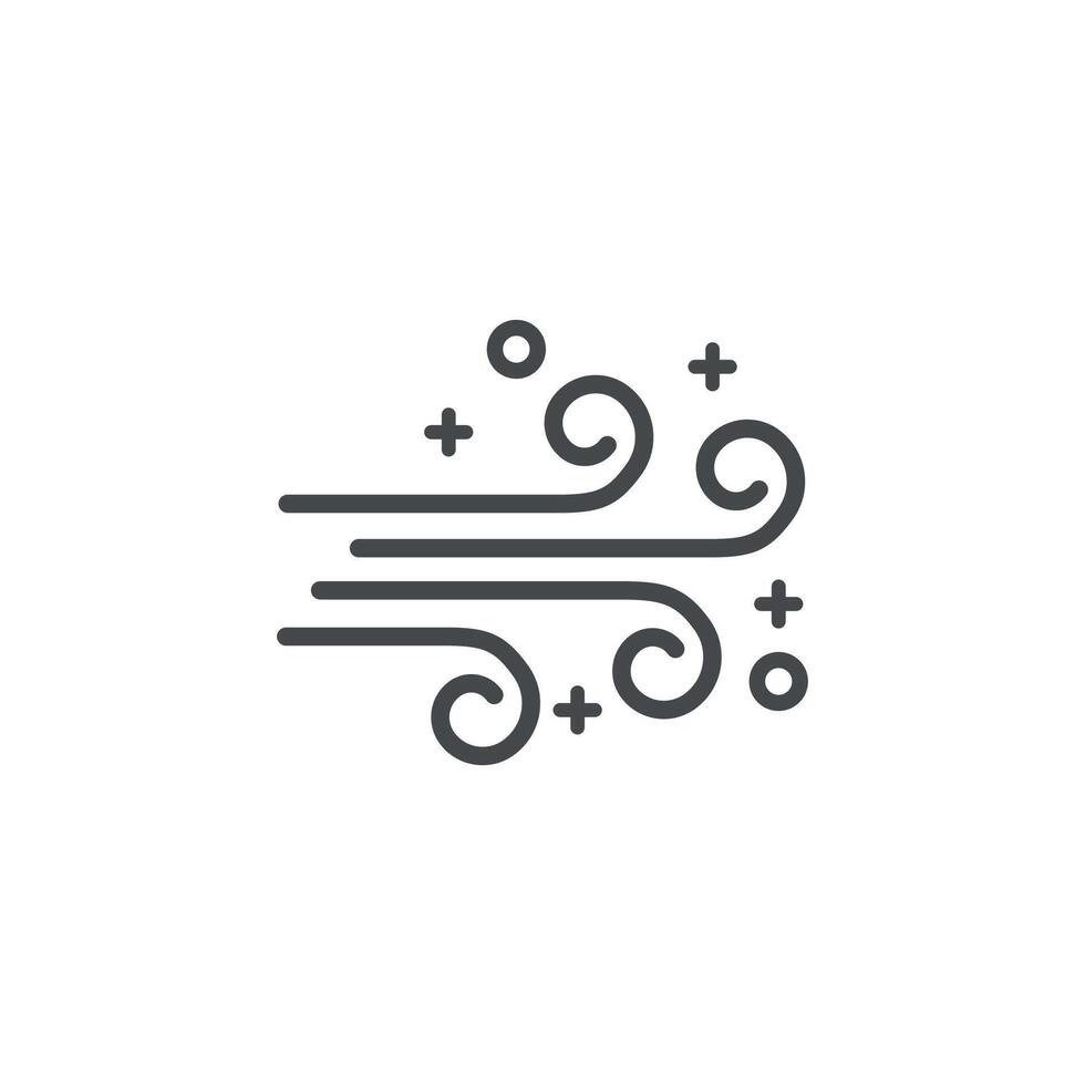 illustration flat design of wind blowing, smoke minimalist line design. vector