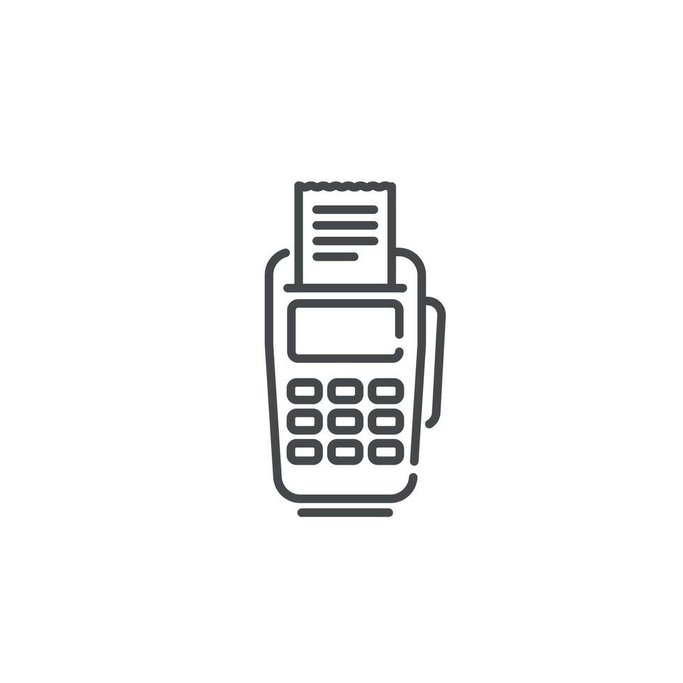 Outline design of the cashier payment terminal. vector