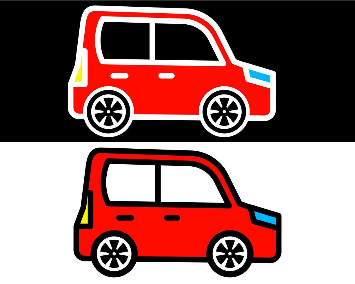 Family city compact car illustration ideal for transportation needs, showcasing comfort, safety, and efficiency. Perfect for modern family transportation vector