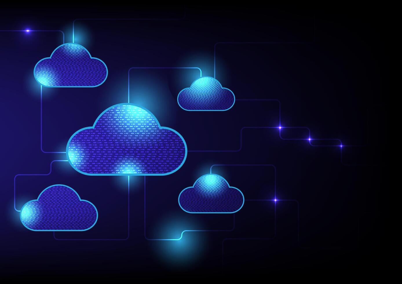 Technology background with clouds connection vector