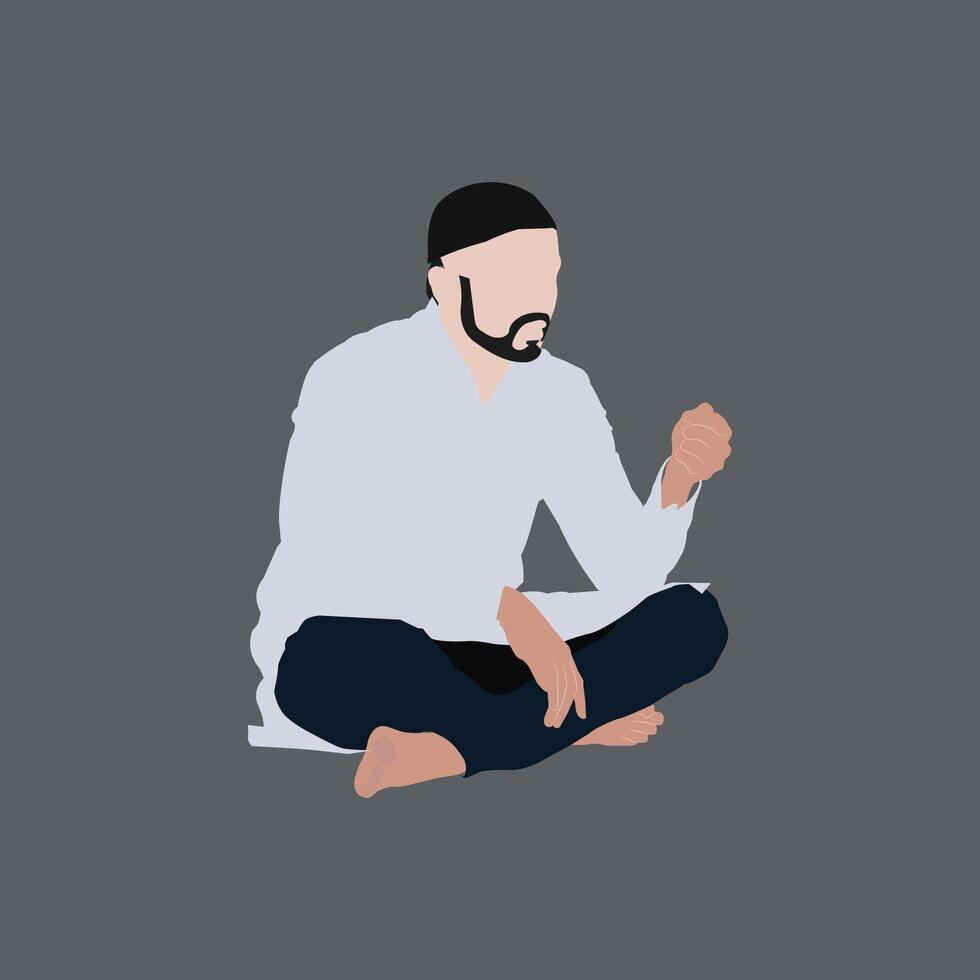 Muslim Man Doing Dhikr vector