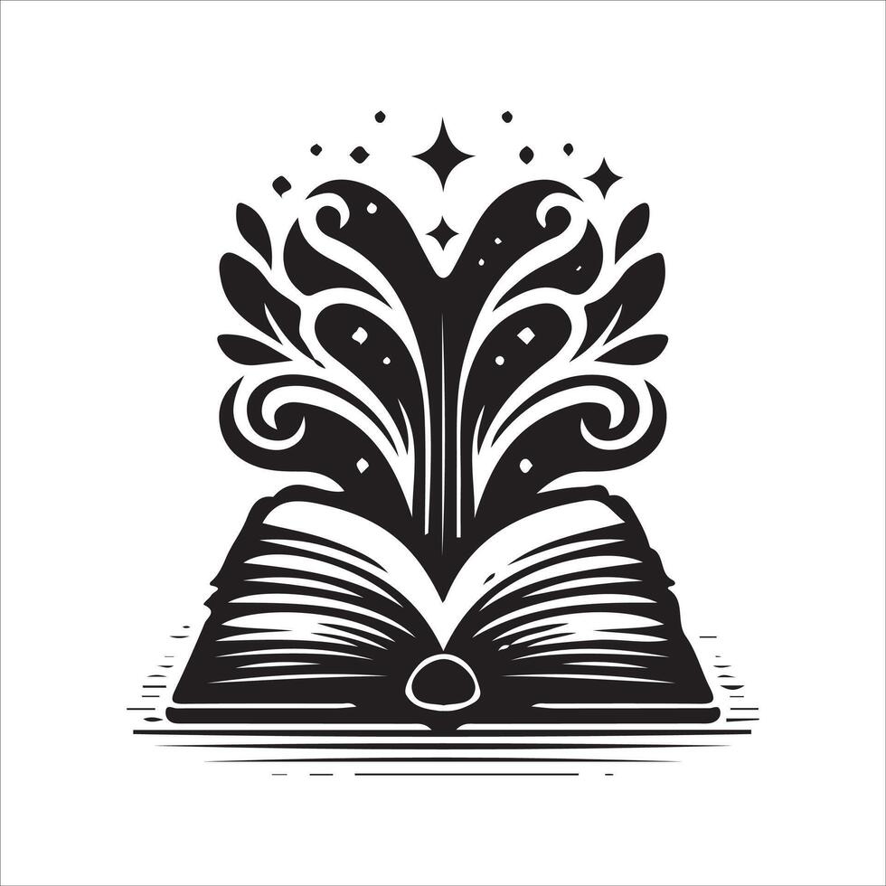 An open book with a star on it vector