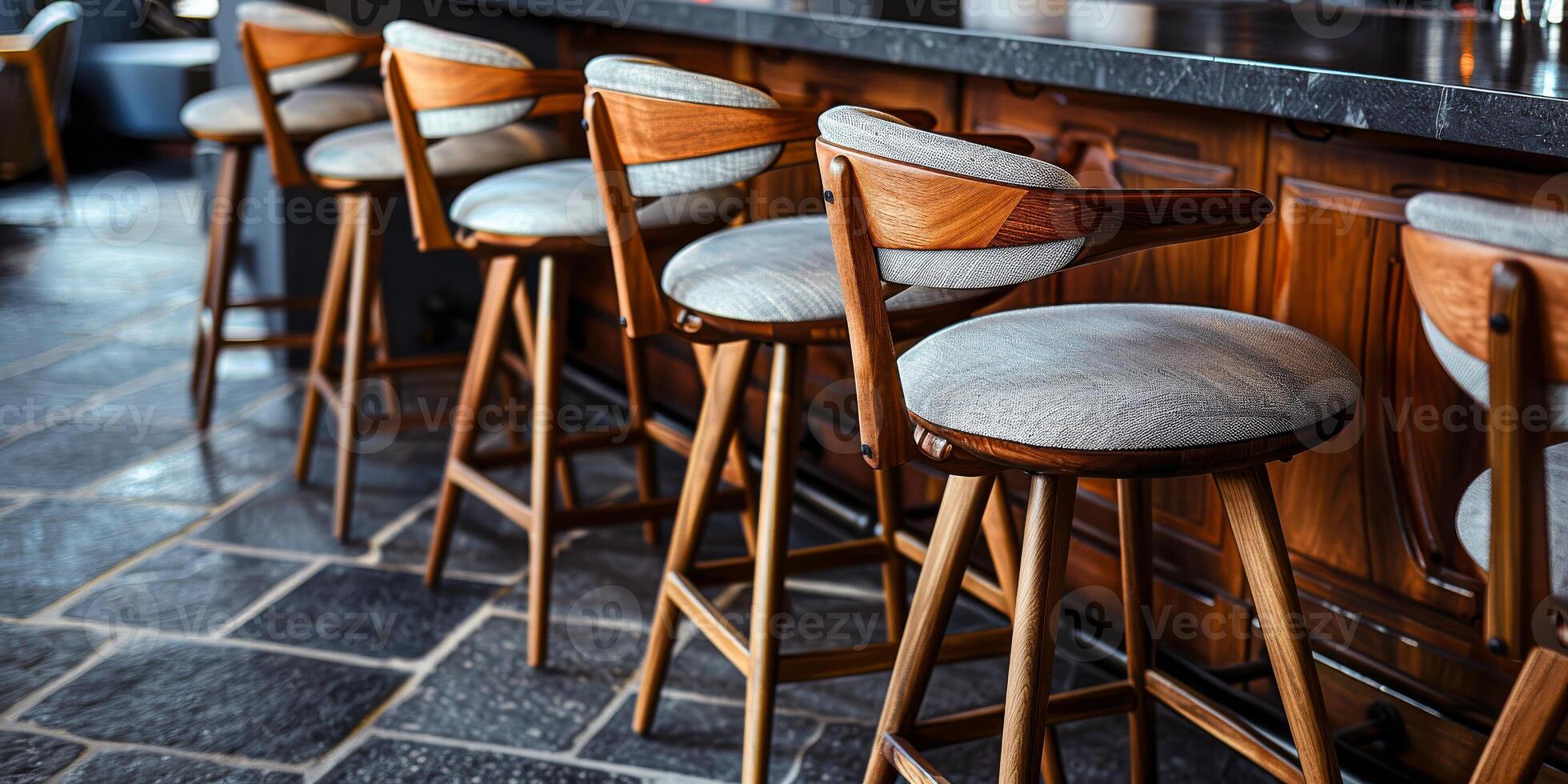 Bar stools in a restaurant photo