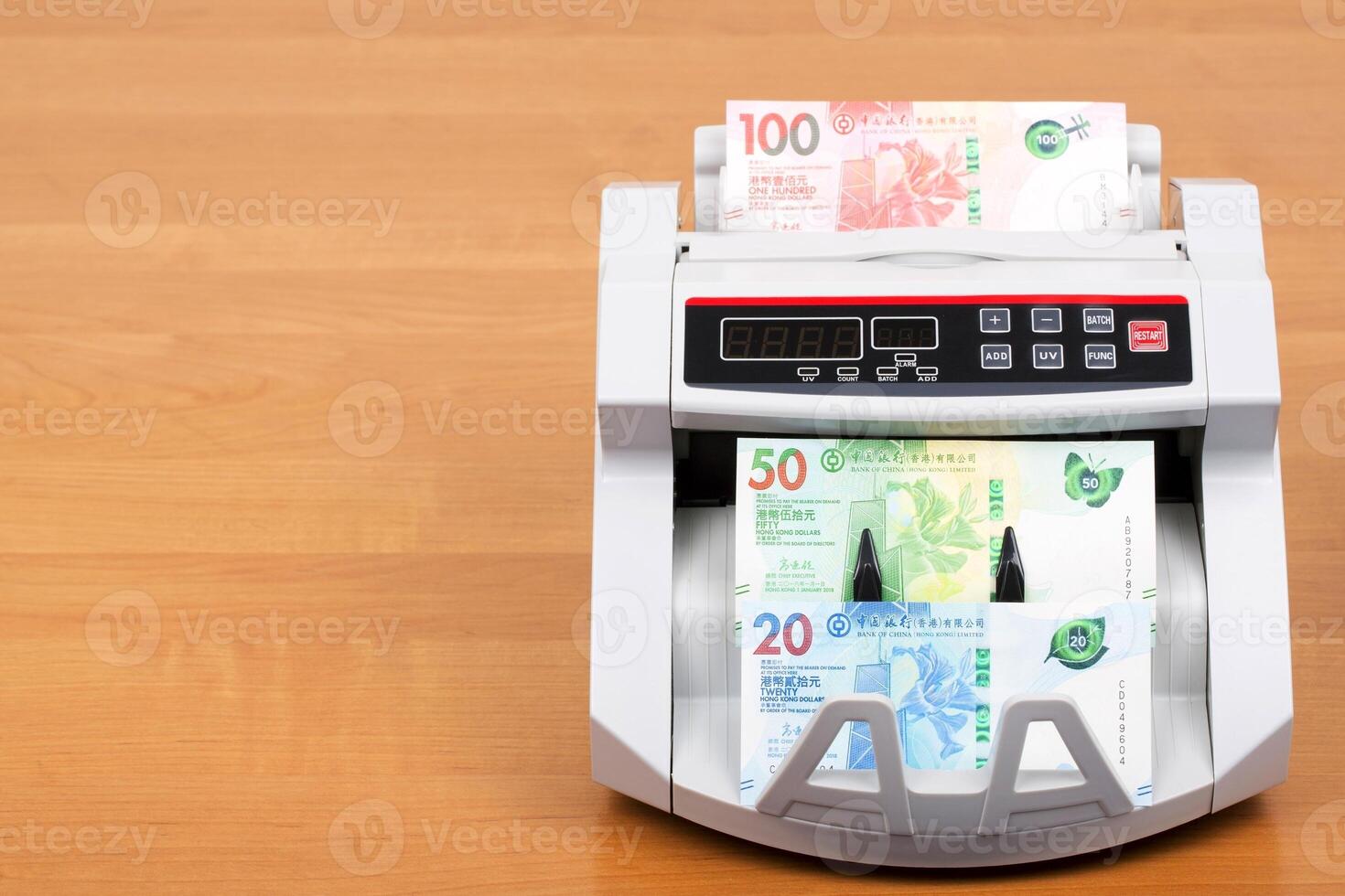 Hong Kong dollar in a counting machine photo