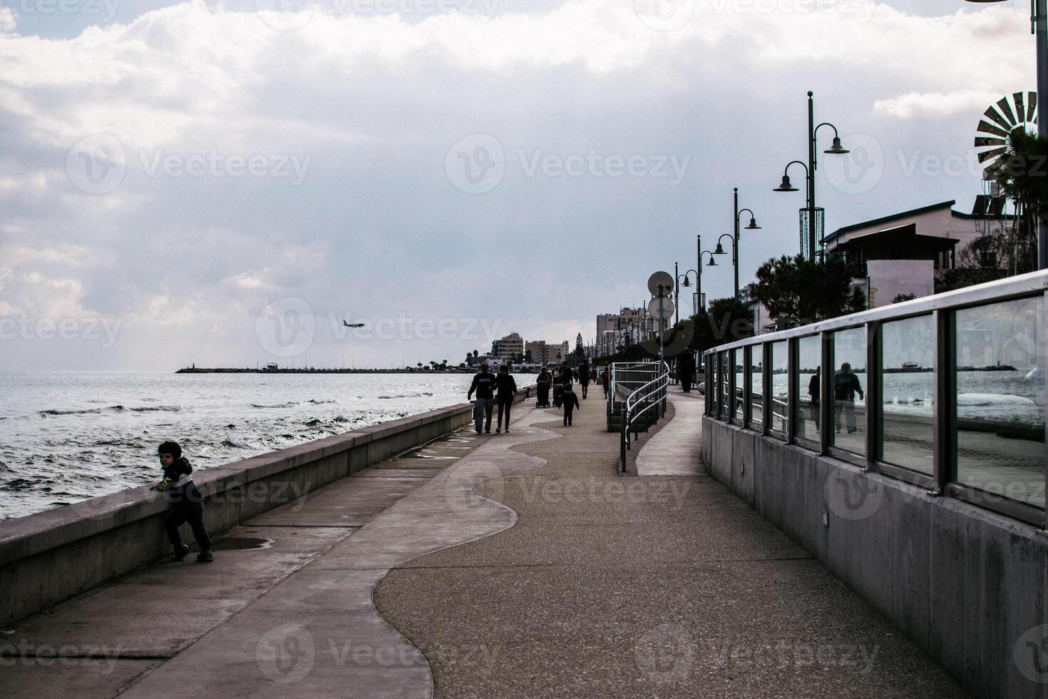 seafront of Larnaca, Cyprus in December photo