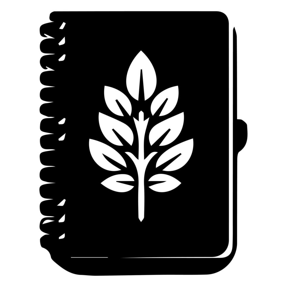A notebook with a leaf icon on it vector