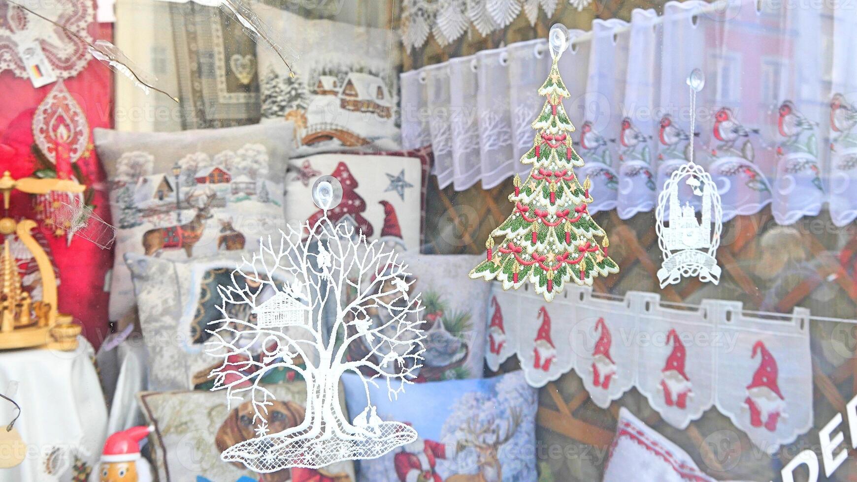Christmas celebration arrangement and decoration in a church photo