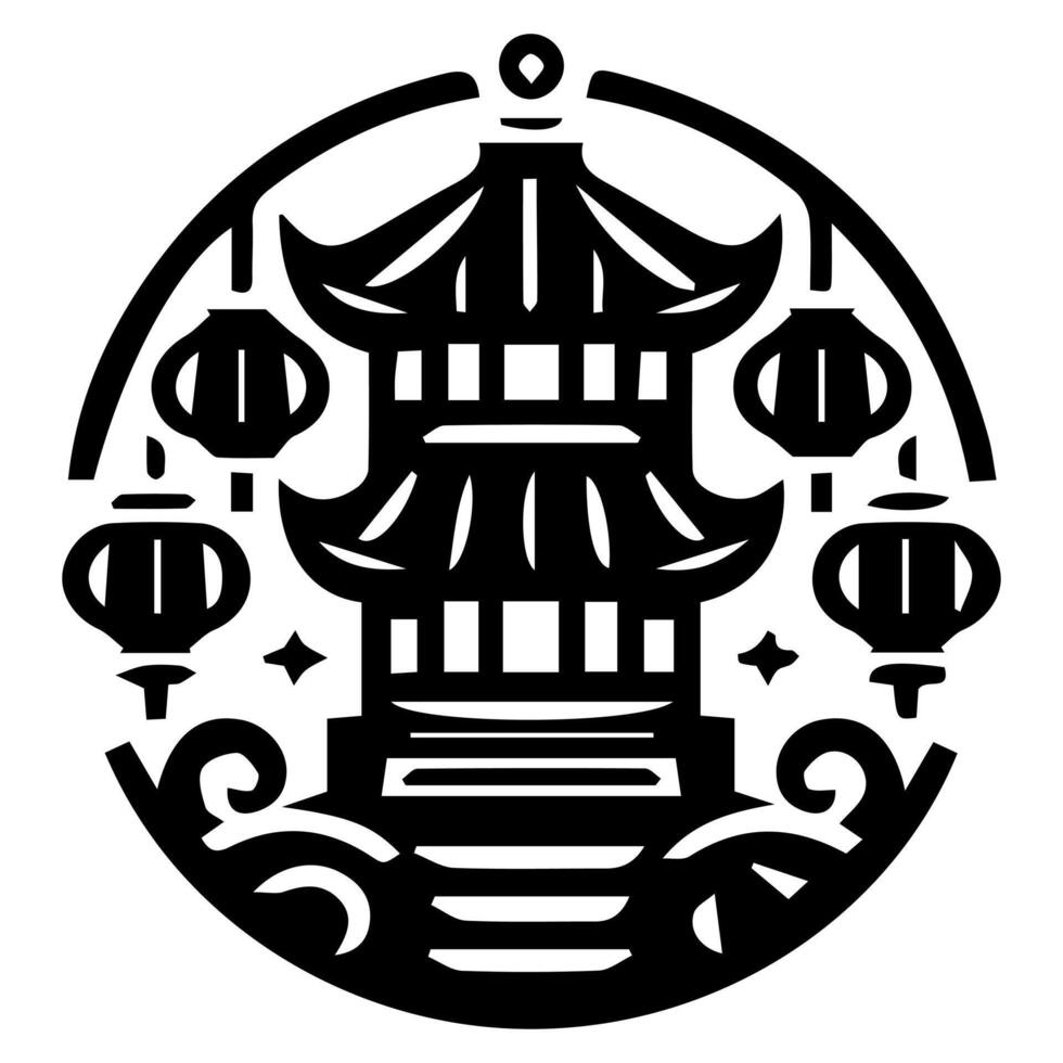 Chinese new year logo illustration vector