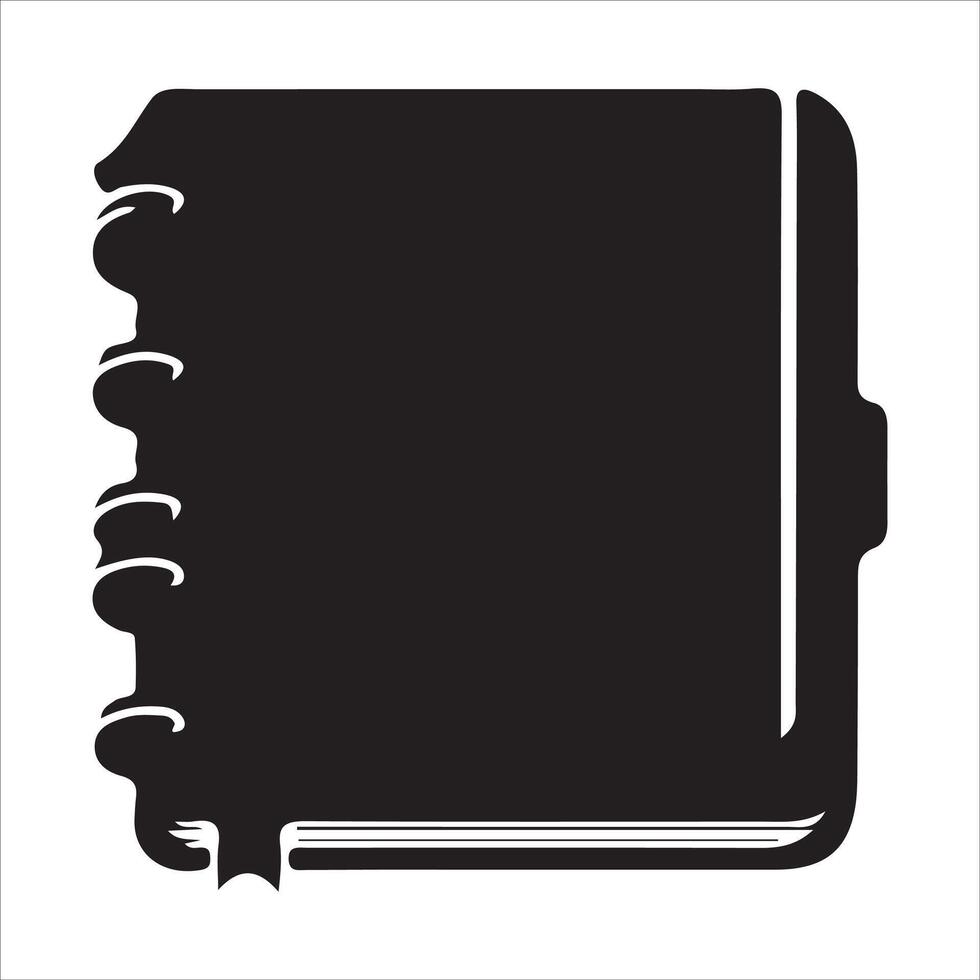 A black notebook icon on a white background vector