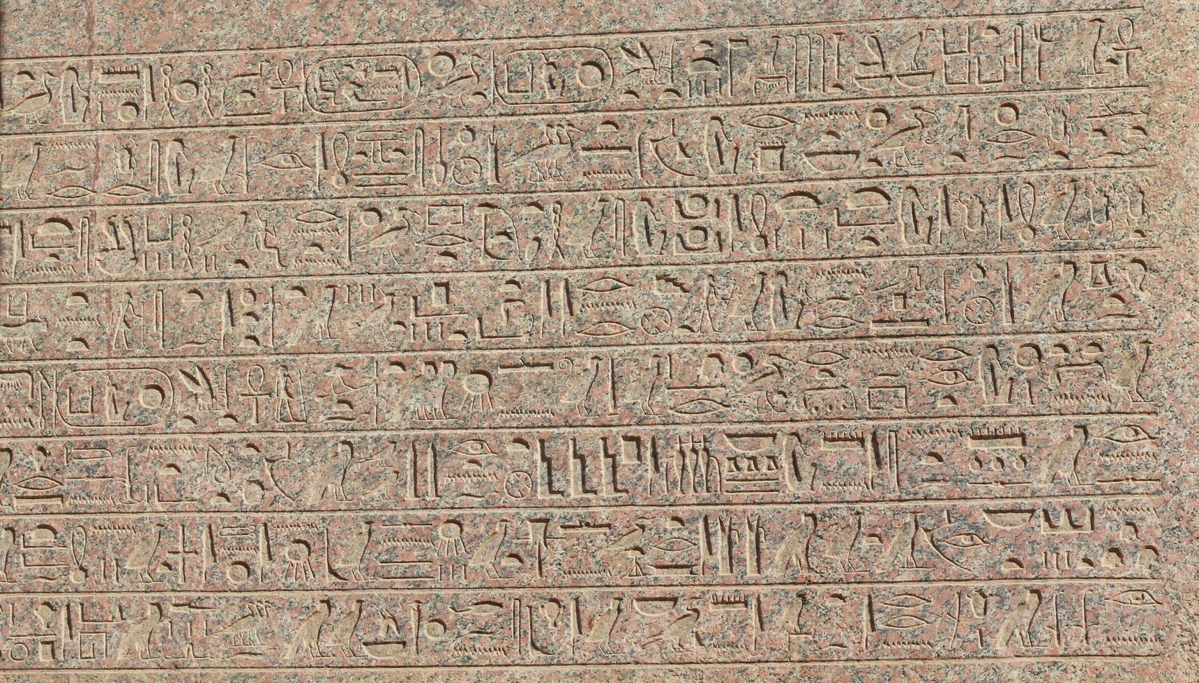 Ancient egyptian hieroglyphs engraved on the wall. photo