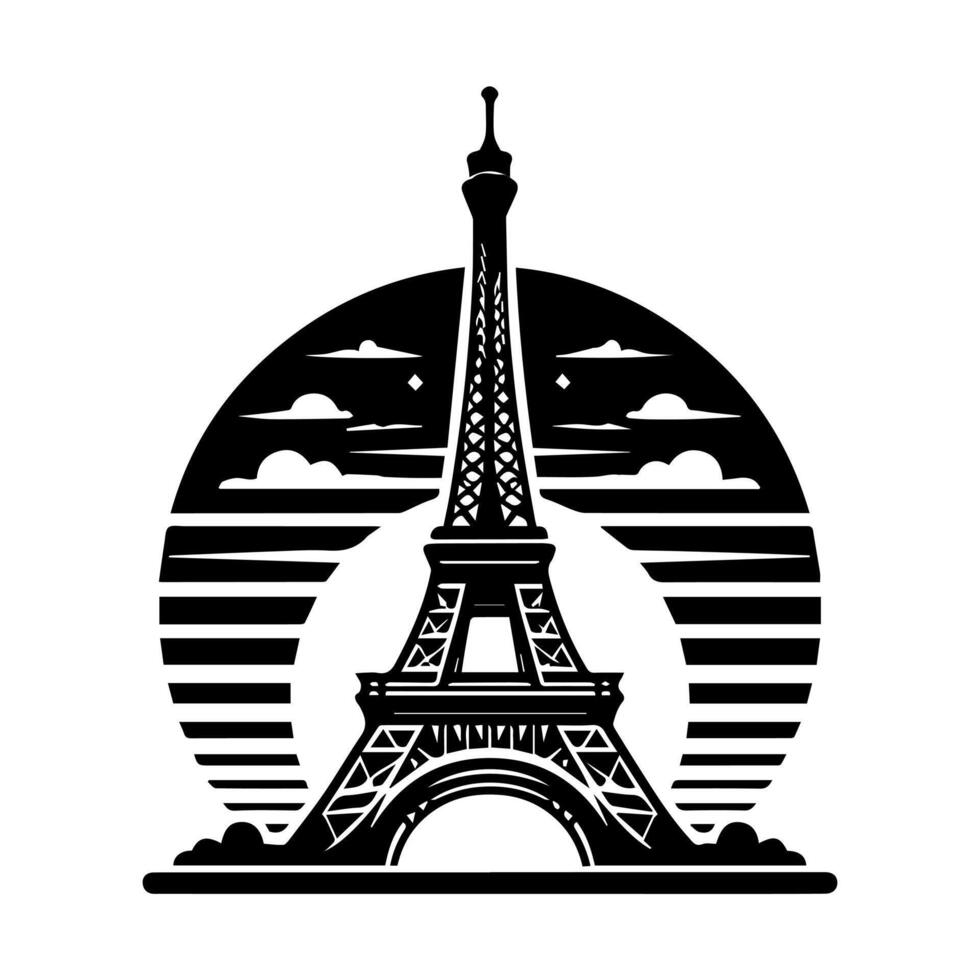 The eiffel tower in paris, france vector