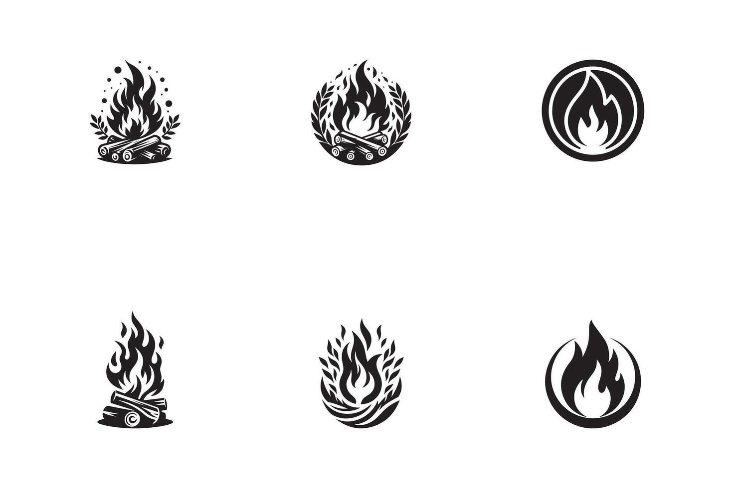 A set of four different fire icons vector