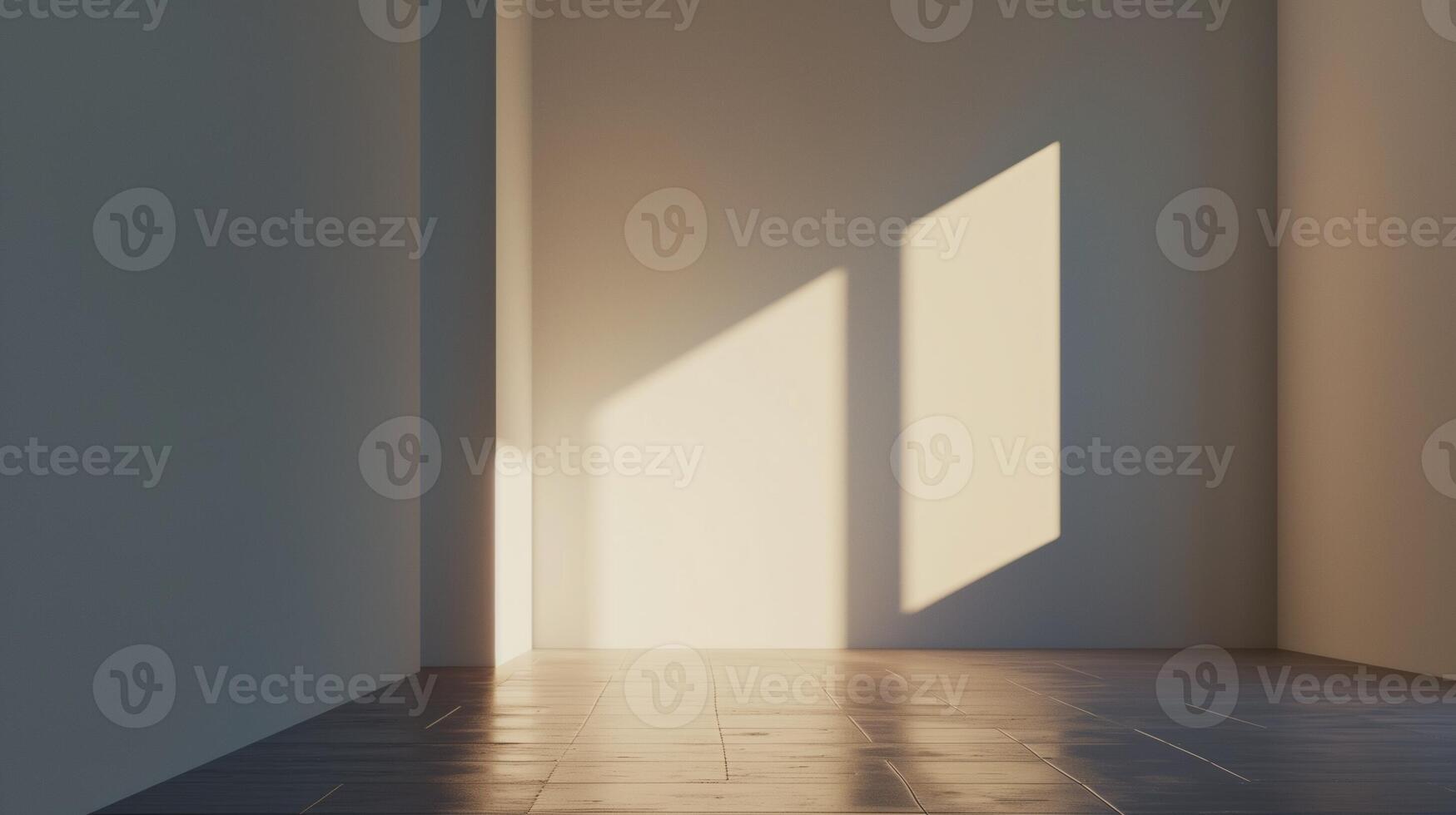 White blank wall in empty room with shadow light from window photo