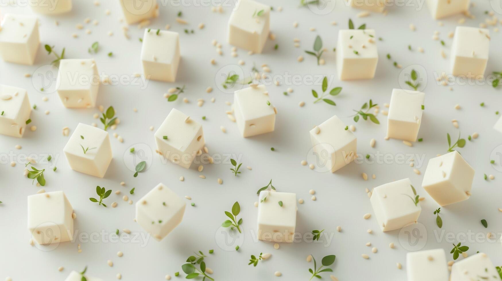 Tofu steam soybean fermented healthy food homemade pattern on white background photo
